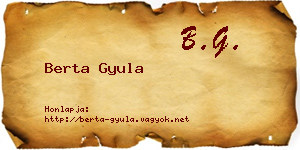 Berta Gyula névjegykártya